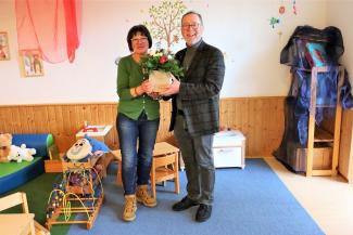 Die Die Leiterin der Caritas-Kita St. Vincenz Frau Bohnenpoll geht in den Ruhestand.
